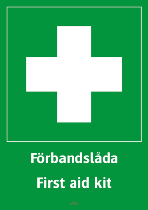 Nödskylt förbandslåda first aid kit