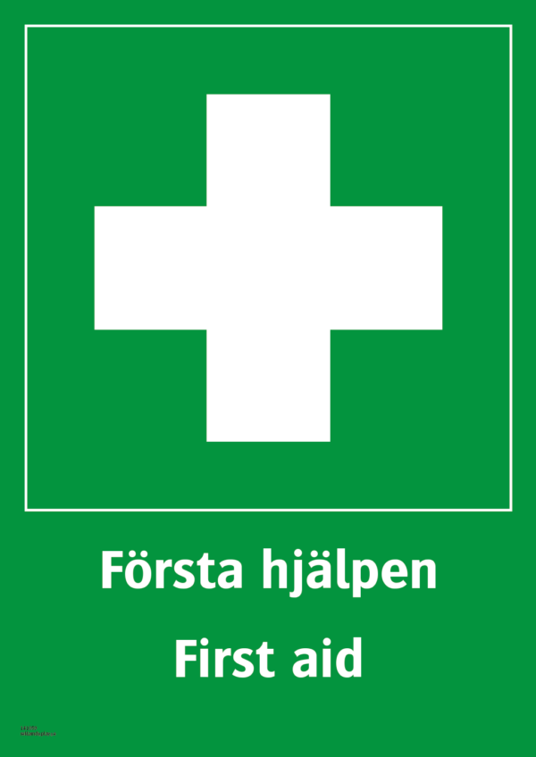 Nödskylt första hjälpen ögondusch eyewashstation First aid