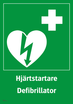 Nödskylt första hjälpen hjärtstartare defibrillator