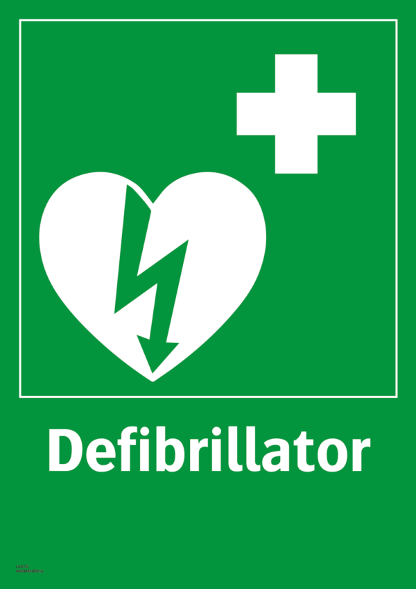 Nödskylt första hjälpen defibrillator