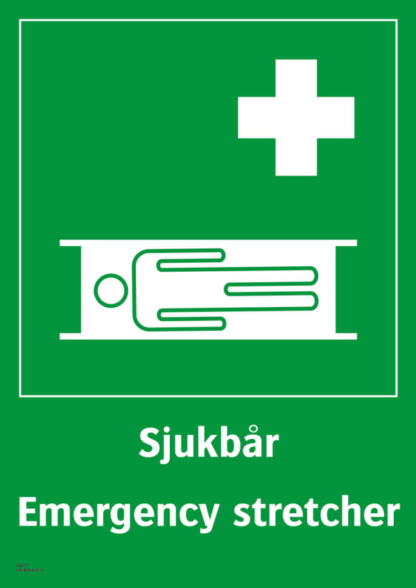 Nödskylt första hjälpen sjukbår emergency stretcher