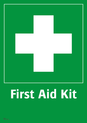 Nödskylt första hjälpen first aid kit