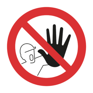 Skuren dekal med symbol för förbud - stopp tillträde förbjuden