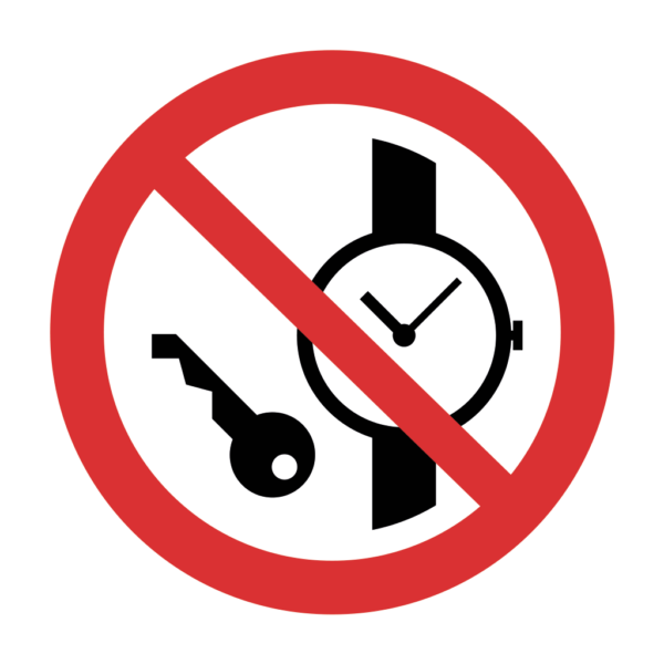 Skuren dekal med symbol för förbud - Metallföremål förbjudna