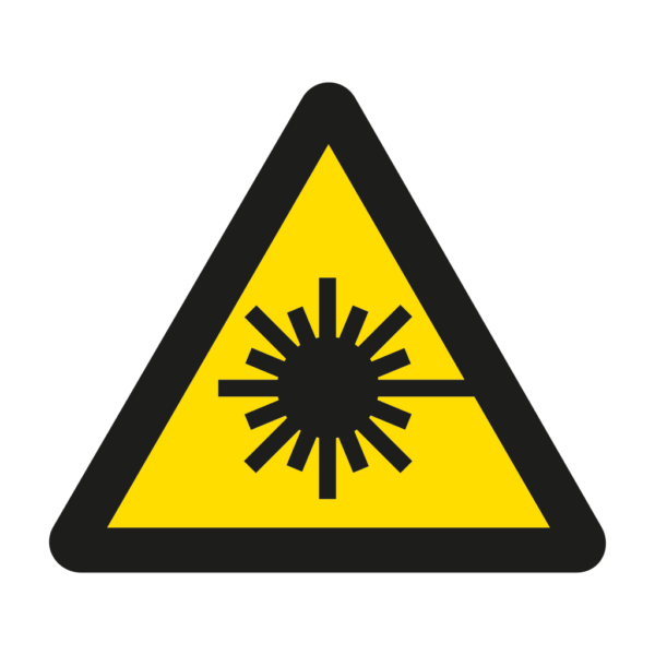Skuren dekal med symbol för varning - laserstrålning