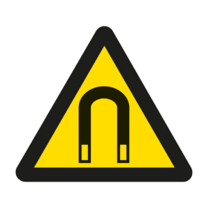 Skuren dekal med symbol för varning - kraftigt magnetfält