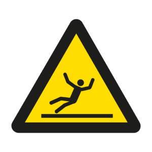 Skuren dekal med symbol för varning - halkrisk