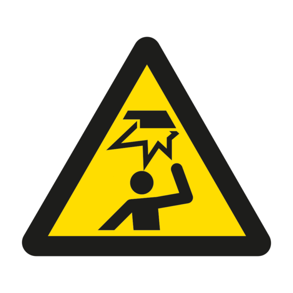 Skuren dekal med symbol för varning - hinder i huvudhöjd