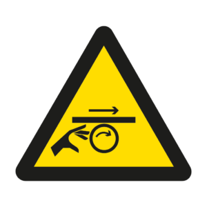 Skuren dekal med symbol för varning - klämrisk