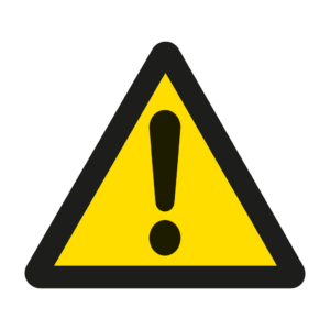 Skuren dekal med symbol för varning - fara