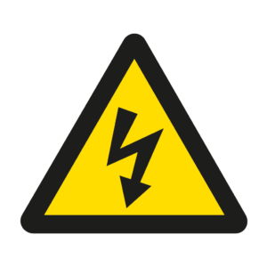 Skuren dekal med symbol för varning - farlig elektrisk spänning