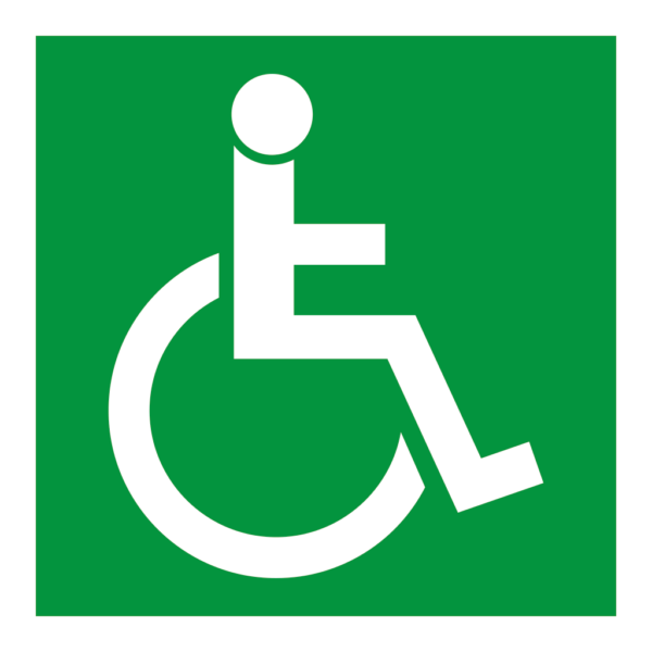 Skuren dekal med symbol för nöd - funktionshindrade