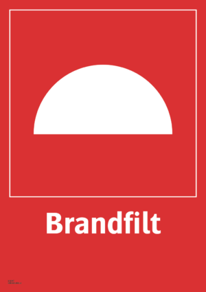 Brandskylt med symbol för brandpost och texten "Brandfilt"