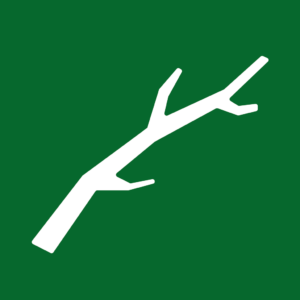 Skuren dekal med symbol för Trädgårdsavfall - ris & grenar