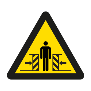Skuren dekal med symbol för varning - klämrisk, rörliga maskindelar